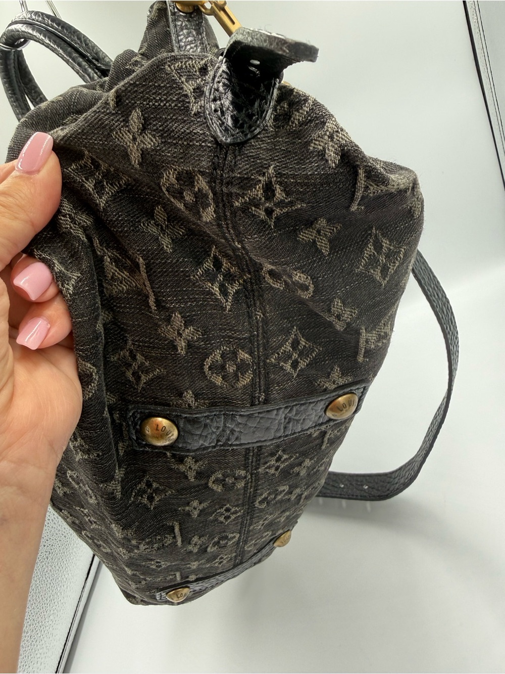 Louis Vuitton Black Monogram Denim Neo Cabby Tote with Detachable CB Strap - Picture 4 of 14